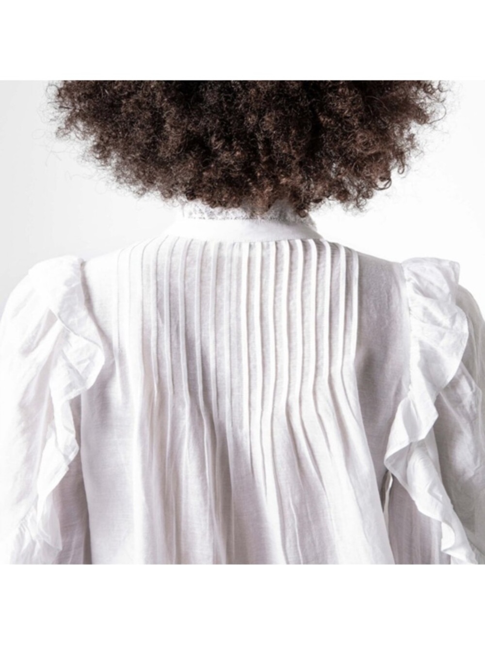 NWT $398 Zadig & Voltaire Timmy Tomboy Tunic White Ruffled Blouse Medium - Picture 16 of 16